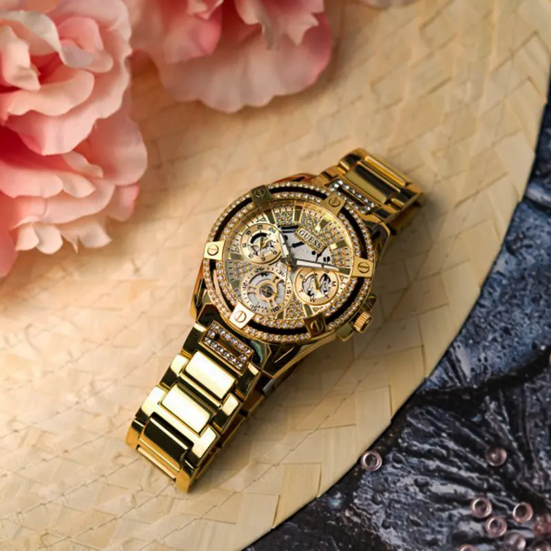 Guess Queen Multi-function Gold-tone Ladies Watch- GW0464L2